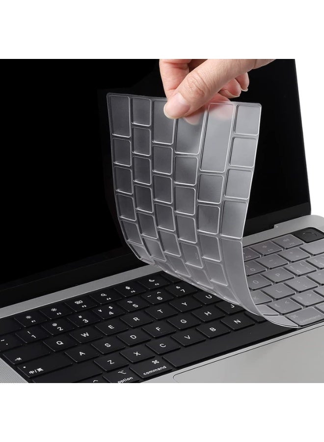 Premium Ultra Thin Keyboard Cover Skin for 2025-2021 M5/M4/M3/M2/M1 Pro/Max MacBook Pro 14" 16" (A3434/A3112/A3185/A3401/A2918/A2992/A2779/A2442/A3403/A3186/A2991/A2780/A2485), M4 M3 M2 Chip MacBook Air 13.6" 15" (A2681 A3113 A3240 A2941 A3114 A3241) TPU Skin,Clear - Image 1